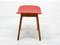 Roter Vintage Hocker, 1970er 5