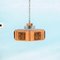 Midcentury Swedish Hanging Lamp in Teak and Amber Glass by Carl Fagerlund for Vitrika, 1960s, Image 1