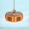 Midcentury Swedish Hanging Lamp in Teak and Amber Glass by Carl Fagerlund for Vitrika, 1960s, Image 2