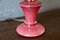 Lámpara de mesa de cerámica rosa y dorada, años 40, Imagen 3
