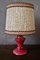Rose and Golden Ceramic Table Lamp, 1940s 4