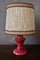 Rose and Golden Ceramic Table Lamp, 1940s, Image 4