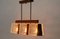 Scandinavian Ceiling Lamp in Teak, Crystal Glass and Brass, 1960s 11