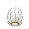 Brass and Opaline Glass Ceiling Lamp, 1950s 4