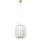 Brass and Opaline Glass Ceiling Lamp, 1950s, Image 2