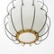 Brass and Opaline Glass Ceiling Lamp, 1950s, Image 6