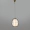 Brass and Opaline Glass Ceiling Lamp, 1950s, Image 10
