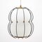 Brass and Opaline Glass Ceiling Lamp, 1950s 5