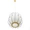 Brass and Opaline Glass Ceiling Lamp, 1950s 3
