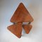 Brutalist Triangular Oak Nesting Tables, 1970s, Set of 3 2