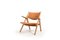 CH-28 Easy Chair in Oak and Leather by Hans J. Wegner for Carl Hansen & Søn, 1970s, Image 2