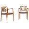 Brown Leather #66 Chairs by Niels Otto Møller, Set of 2 1