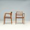 Brown Leather #66 Chairs by Niels Otto Møller, Set of 2 4