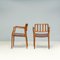 Brown Leather #66 Chairs by Niels Otto Møller, Set of 2, Image 6