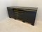 Black Lacquer and Brass Sideboard by Jean Claude Mahey, 1970s 2
