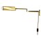 Large Swing Arm Brass & Acrylic Glass Wall Light in the style of Stilnovo, Italy, 1970s 1