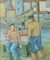 Jose Ramon Arostegui, Due pescatori, anni '70, Olio su tela, Immagine 1