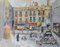 After Maurice Utrillo, French Square, anni '50, Guazzo su carta, Immagine 1