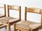 Pine and Rattan Dining Chairs, 1960s, Set of 4 3