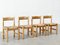 Pine and Rattan Dining Chairs, 1960s, Set of 4, Image 1