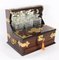 Antique Coromandel 3 Crystal Decanter Tantalus & Games Drawer, 19th Century, Set of 14 3