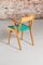 Mid-Century French Beech Chair with Green Vinyl Seat, 1960s 8