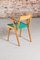 Mid-Century French Beech Chair with Green Vinyl Seat, 1960s, Image 8