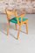 Mid-Century French Beech Chair with Green Vinyl Seat, 1960s 7