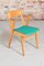 Französischer Mid-Century Stuhl aus Buche mit grünem Vinylsitz, 1960er 3