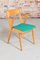 Mid-Century French Beech Chair with Green Vinyl Seat, 1960s, Image 3