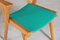 Mid-Century French Beech Chair with Green Vinyl Seat, 1960s 4