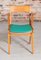 Mid-Century French Beech Chair with Green Vinyl Seat, 1960s, Image 2