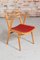 Mid-Century French Beech Chair with Red Vinyl Seat, 1960s 3