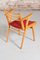 Mid-Century French Beech Chair with Red Vinyl Seat, 1960s 7