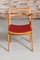 Französischer Mid-Century Stuhl aus Buche mit rotem Vinylsitz, 1960er 2