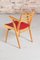 Mid-Century French Beech Chair with Red Vinyl Seat, 1960s 8