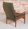 Mid-Century Afrormosia Armchair with Original Green Fabric Upholstery from Cintique, Image 5