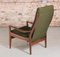 Mid-Century Afrormosia Armchair with Original Green Fabric Upholstery from Cintique, Image 6