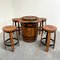 Vintage Jack Daniels Whiskey Bar with Stools, Set of 5 3