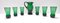 Vasos y jarra vintage de vidrio soplado en verde, Empoli, años 50. Juego de 7, Imagen 1