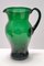 Vintage Green Hand-Blown Glass Drinking Glasses and Pitcher, Empoli, 1950s, Set of 7, Image 4
