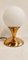Brass Table Lamp with Satin White Sphere, Image 1