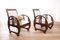 Vintage French Art Deco Wooden Armchairs, 1930s, Set of 2, Image 14