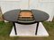 Scandinavian Black Round Extendable Dining Table, 1970s 11