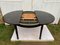 Scandinavian Black Round Extendable Dining Table, 1970s, Image 11