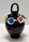 Vintage Black Lacquered Ceramic Tulip Vase attributed to Pucci Umbertide, Italy, 1950s 1