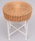 Vintage Steel Base Wicker Stool, 1960s, Image 1