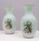 Vintage Italian Opaline Glass Hand Painted Vases, 1960, Set of 2 2