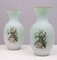 Vintage Italian Opaline Glass Hand Painted Vases, 1960, Set of 2, Image 2