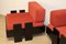 Vintage Low Lacquered Wooden Armchairs in Black and Fabric, 1970, Set of 2, Image 29